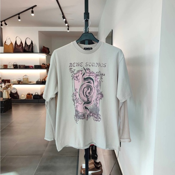 Acne Cream and Pink Graphic Tee